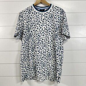 Paul Smith Shirt Mens Medium White Blue Organic Cotton Abstract Dot Tee Top